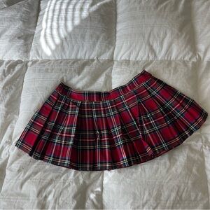 elegant moments plaid mini ruffled skirt